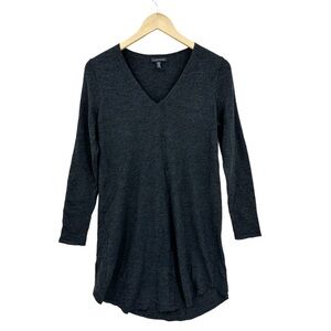 EILEEN FISHER Tunic Sweater Knit V-Neck Long Sleeve Gray